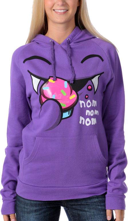 Bitter Sweet Monster Nom Purple Scratch & Sniff Pullover Hoodie
