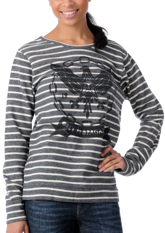 Obey Chain Eagle Charcoal Stripe Pullover Sweatshirt