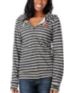 Obey Girls Anchor Snake Black & White Stripe Zip Up Hoodie