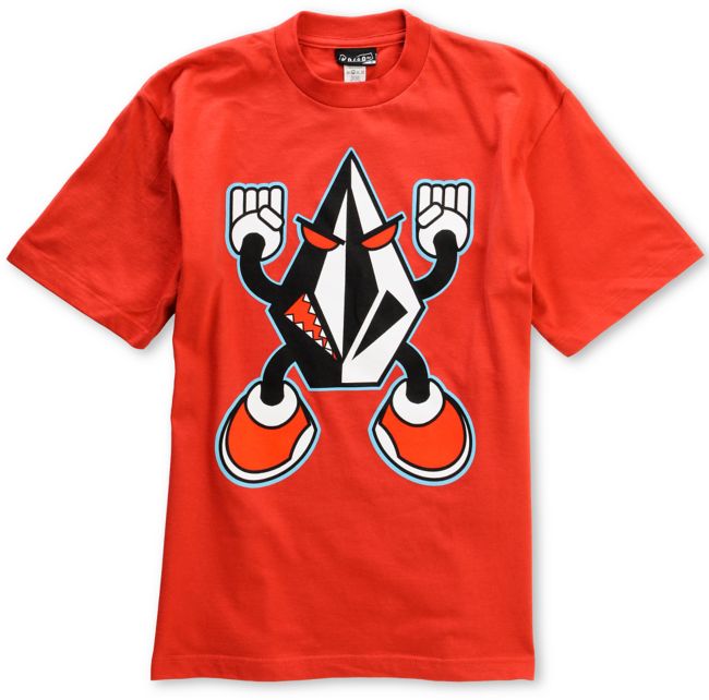 Volcom Boys Stone Man Red Tee Shirt