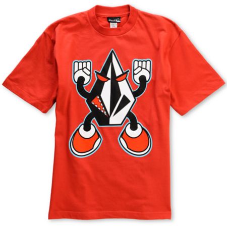 Volcom Boys Stone Man Red Tee Shirt