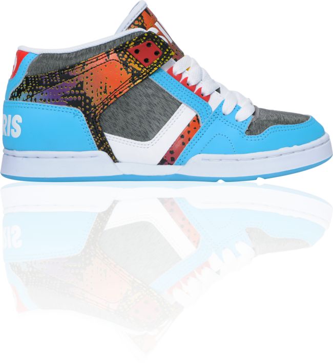 Osiris NYC 83 Mid Girls Cyan & Bolt Skate Shoe
