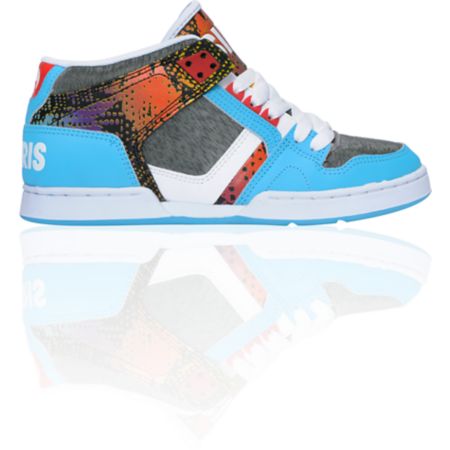 Osiris NYC 83 Mid Girls Cyan & Bolt Skate Shoe