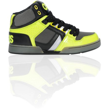 Osiris Kids NYC 83 Black, Lime & Charcoal Skate Shoe