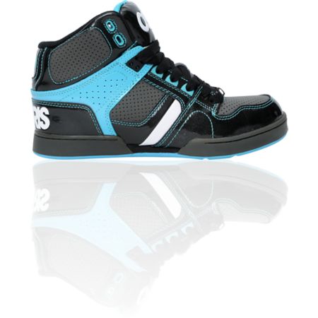 Osiris  NYC 83 Kids Black, Grey, and Teal Skate Shoe