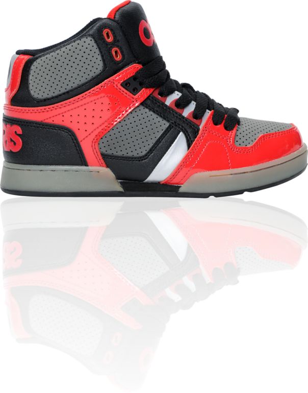 Osiris NYC 83 Boys Black, Charcoal, and Red Skate Shoe