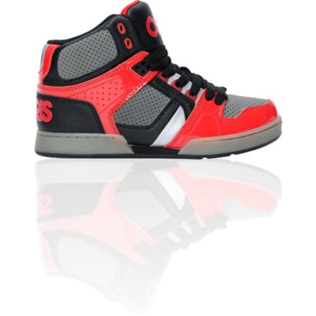 Osiris NYC 83 Boys Black, Charcoal, and Red Skate Shoe