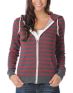 Zine Girls Charcoal & Red Stripe Zip Up Hoodie