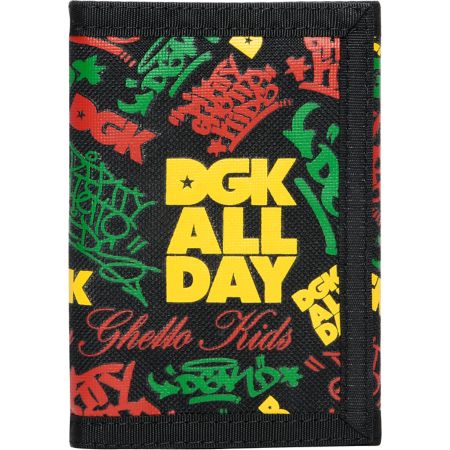 DGK Classic Black & Rasta Tri-Fold Wallet