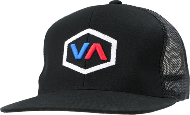 RVCA Oiler Black Snapback Trucker Hat