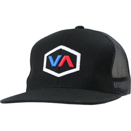 RVCA Oiler Black Snapback Trucker Hat 