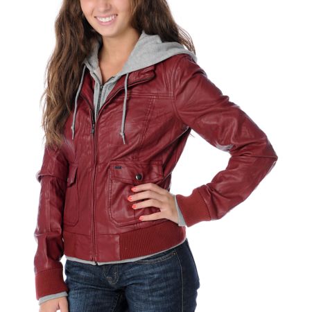 Obey Jealous Lover Dark Red Bomber Jacket