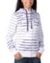 Volcom Girls Saddle 2012 White & Purple Stripe Tech Fleece Jacket