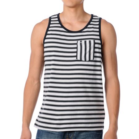 RVCA Some Guy Black Stripe Tank Top
