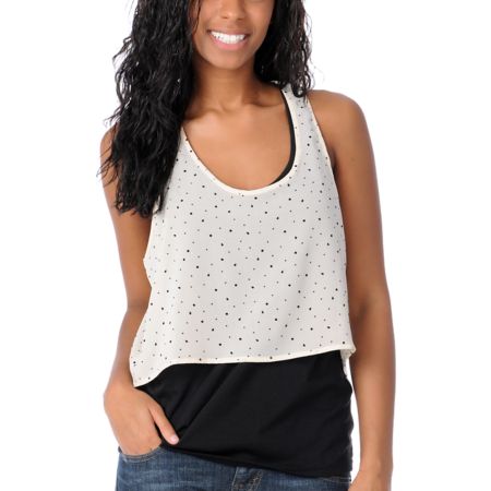 Volcom Girls Jaw Joplin Cream Tank Top