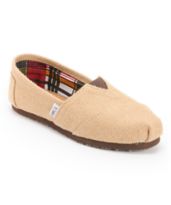 Toms Girls Classics Natural Burlap Shoe