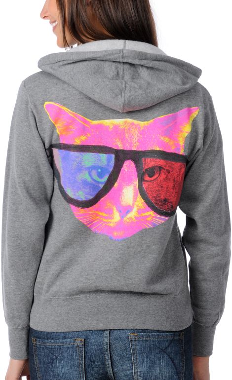 Glamour Kills Kat Power Grey Zip Hoodie