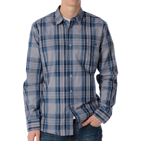 Volcom X-Factor Blue Plaid Long Sleeve Woven Shirt