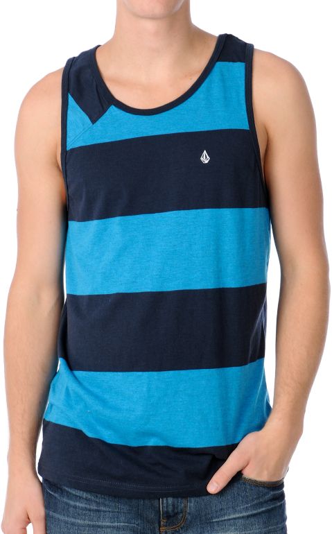 Volcom Innercircle Turquoise Stripe Guys Tank