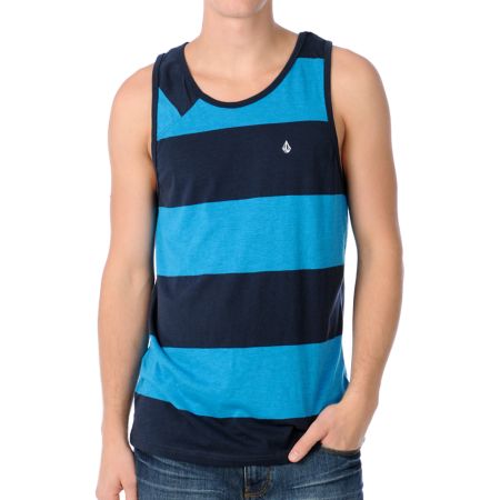 Volcom Innercircle Turquoise Stripe Guys Tank