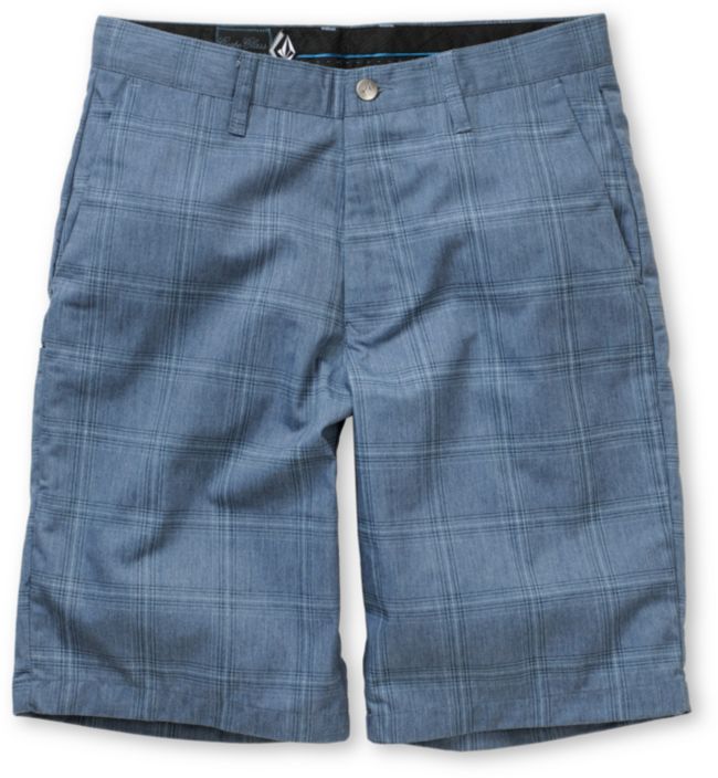 Volcom Frickin Blue Plaid Chino Shorts