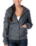 Empyre Girl Brazen Grey Faux Leather Hooded Bomber Jacket
