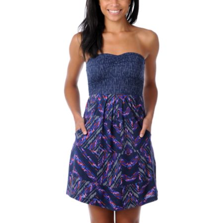 Billabong Wavy Navy Feather Dress
