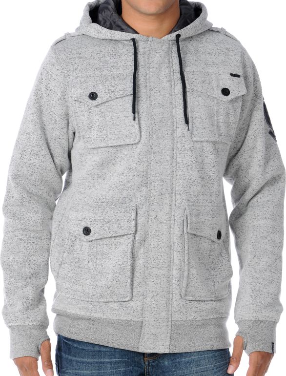 Empyre Brawler Grey M65 Insulated Zip Hoodie