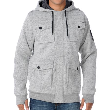 Empyre Brawler Grey M65 Insulated Zip Up Hoodie