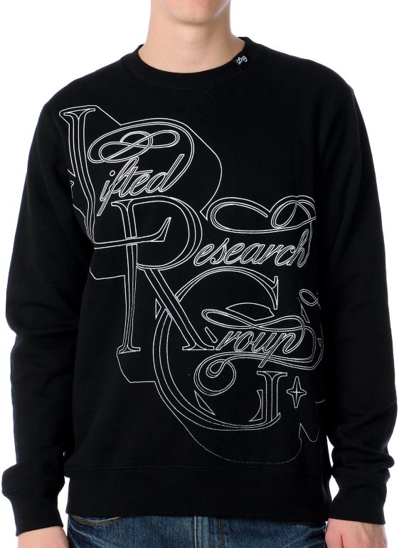 LRG Free Reign Black Crew Neck Pullover Sweatshirt