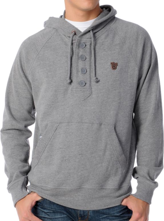 LRG Out Work Henley Grey Hoodie