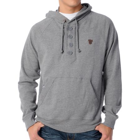 LRG Out Work Henley Grey Hoodie