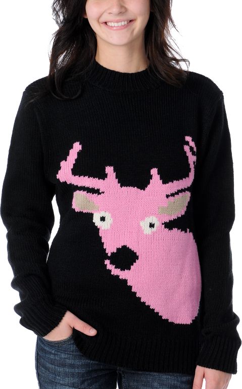 Glamour Kills 8 Bit Deer Grandma Crew Neck Sweater