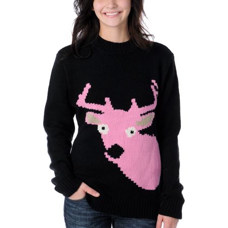 Glamour Kills 8 Bit Deer Grandma Crew Neck Sweater