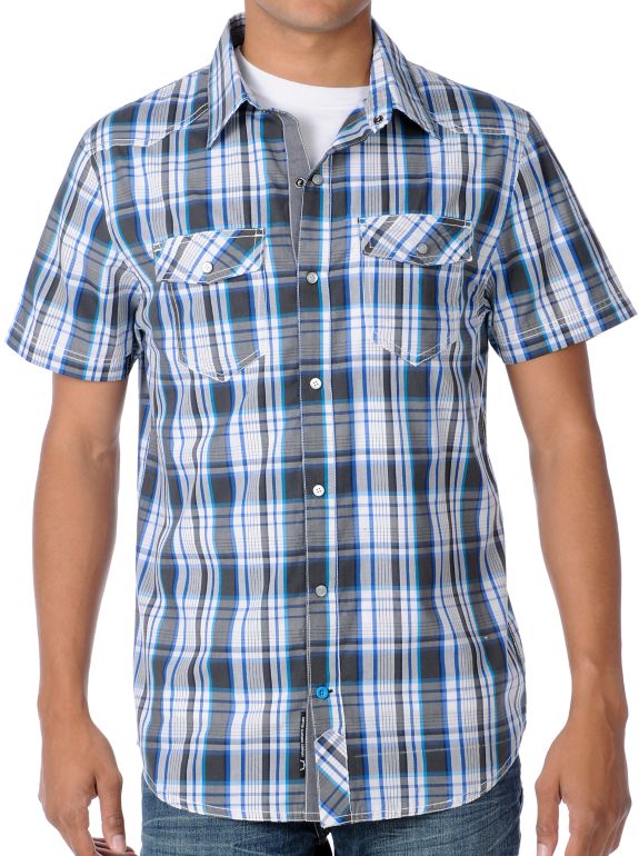 Empyre Apex Blue Plaid Woven Shirt