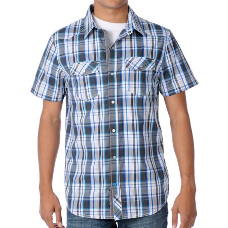 Empyre Apex Blue Plaid Woven Shirt