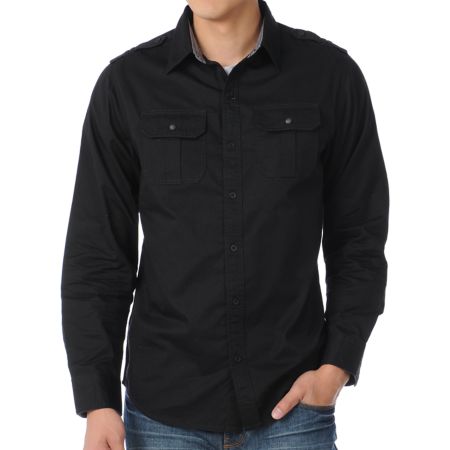 Empyre Holla Day Black Woven Shirt