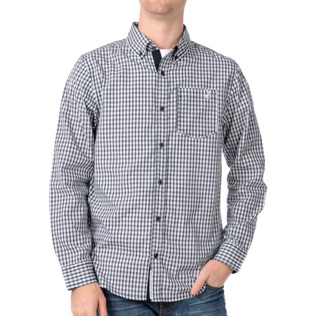 Dravus In Pursuit Black & White Long Sleeve Woven Shirt