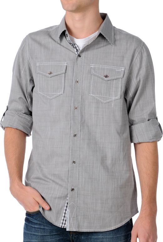Dravus Snare Grey Long Sleeve Woven
