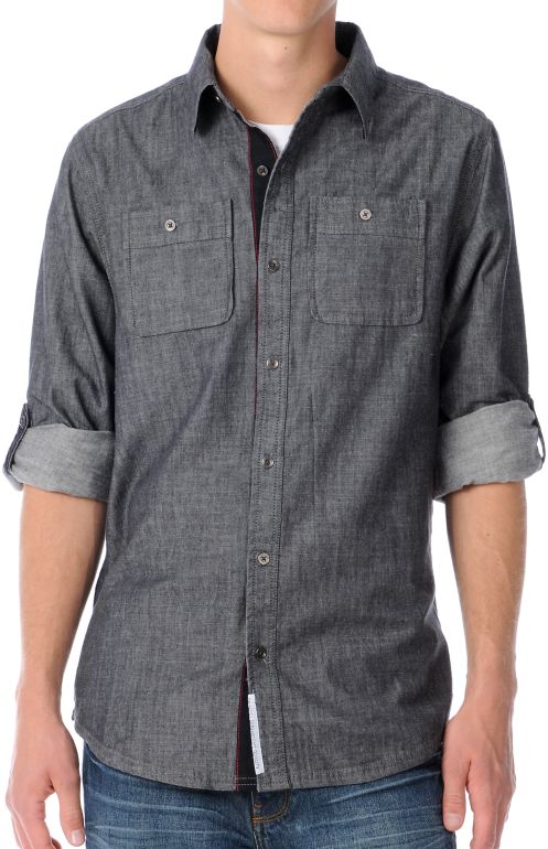 Dravus Boom Black Long Sleeve Woven Shirt