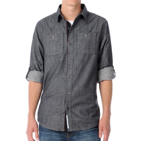 Dravus Boom Black Long Sleeve Woven Shirt