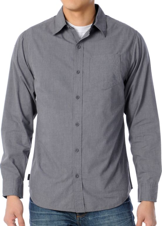 Empyre Spiff Grey Long Sleeve Woven Shirt