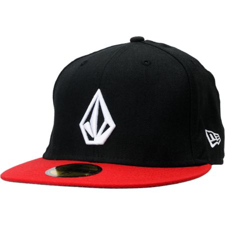 Volcom Full Stone Black & Red New Era Fitted Hat