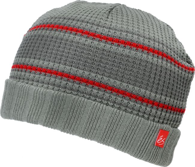 eS Capo Grey & Red Stripe Beanie