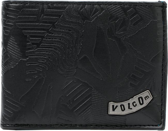 Volcom Cork Screw Black & Blue Tri-Fold Wallet