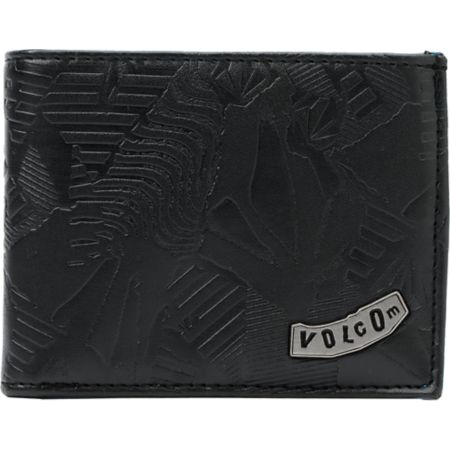 Volcom Cork Screw Black & Blue Tri-Fold Wallet