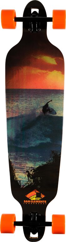 San Clemente Surf At Sunset Bamboo Longboard