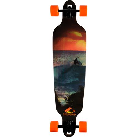 San Clemente Surf At Sunset Bamboo Longboard 