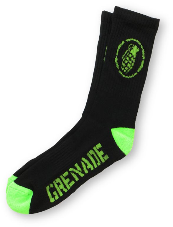 Grenade Wrecker Black Crew Socks