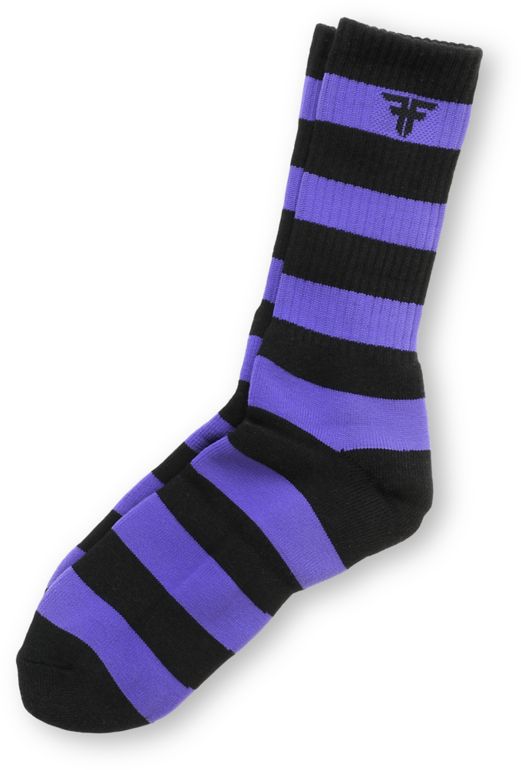 Fallen Trademark Black & Purple Striped Crew Socks